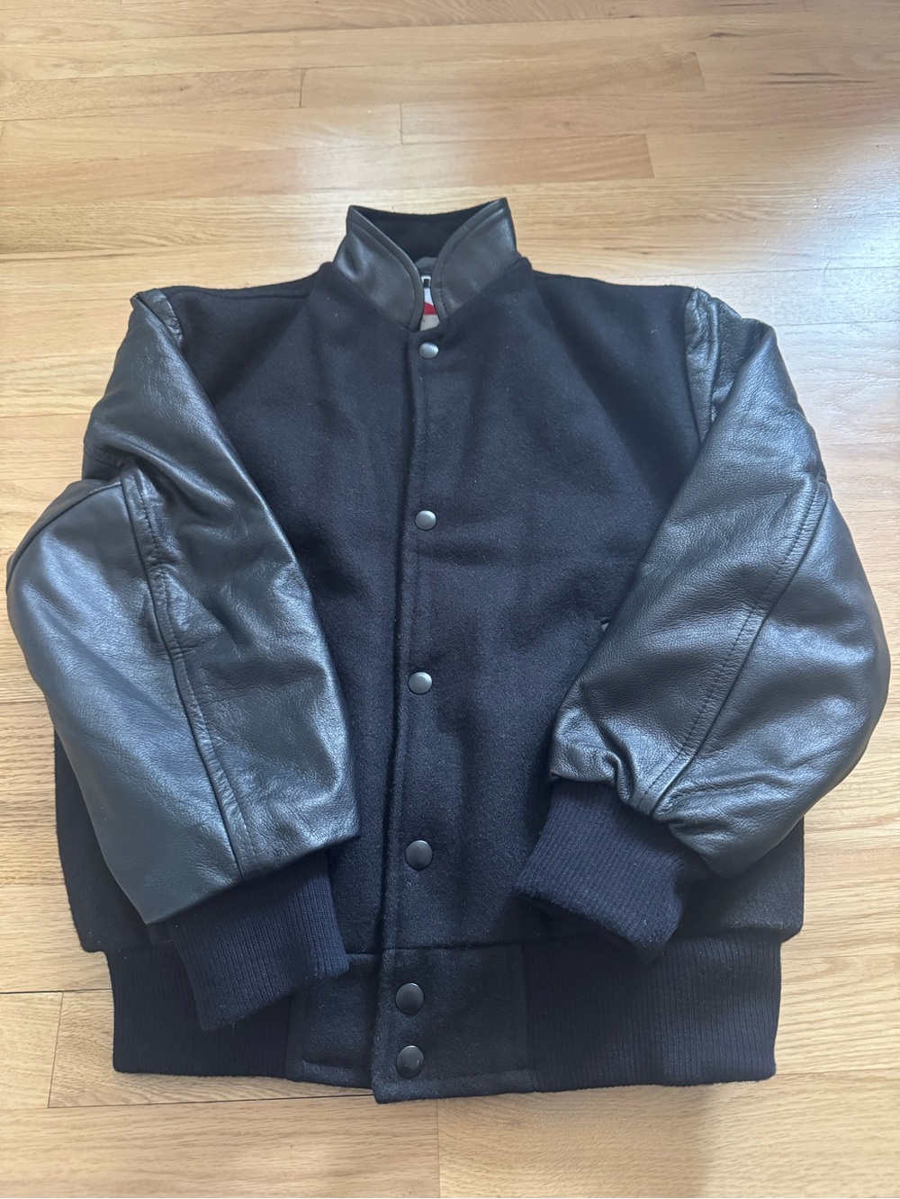 Canada Sportswear Varsity Jacket Wool Leather Sleeves Youth L Black